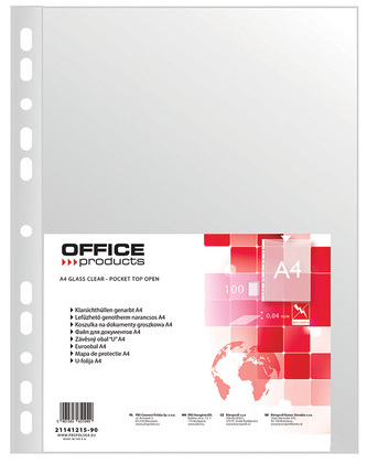 Office Products prospektové obaly, A4, PP, 40 μm, matné, transparentní