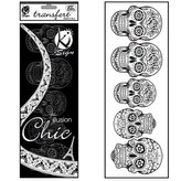 Samolepka na textil sametová, zažehlovací,motiv SKULLS- lebky