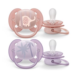 Šidítko Avent Ultrasoft Premium zvířátka 0-6 m 2ks holčička - velikost 0-6 m