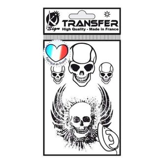 Samolepka na textil zažehlovací motiv CRANES - lebky