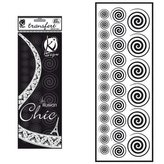 Samolepka na textil sametová, zažehlovací, motiv SPIRALES