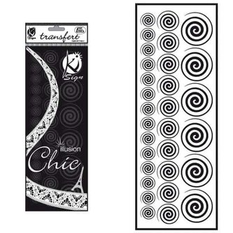 Samolepka na textil sametová, zažehlovací, motiv SPIRALES