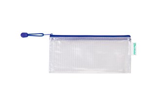 tarifold obálka se zipem, DL, PVC síťovina, modrá, 8 ks