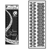 Samolepka na textil sametová, zažehlovací,motiv RUBANS DENTELLE2-krajkový lem 2