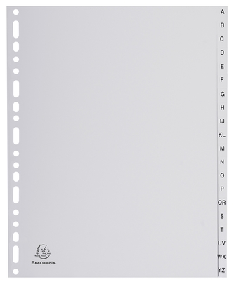 Exacompta rozlišovač abecední A-Z, A4 maxi, PP, šedý