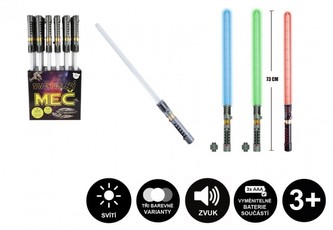 Meč světelný vesmírný plast 73cm na baterie se světlem se zvukem  1ks