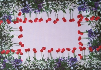 Vzorovaný ubrus - běhoun na stůl TULIPÁNY 40x85 cm Mybesthome Vzorovaný ubrus - běhoun na stůl TULIPÁNY 40x85 cm Mybesthome