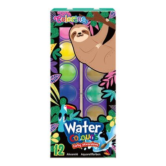 Colorino vodové barvy- Wildkid, se štětcem, 12 barev