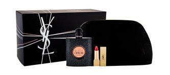Yves Saint Laurent Black Opium parfémovaná voda 90 ml + rtěnka Rouge Pur Couture n.1 1,3 ml + kosmetická taška