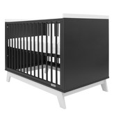 Dětská postýlka se zábranou New Baby MARCUS 120x60 cm grafit/bílá