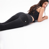 Push-Up legíny Melody, Black Jeans, Žlutě prošívané, VP XS