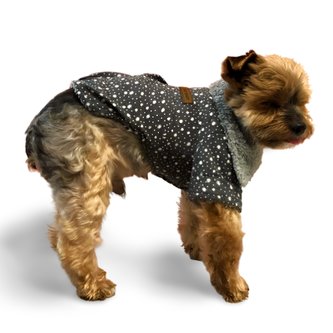 Kabát s tečkami pro psa - Šedá M