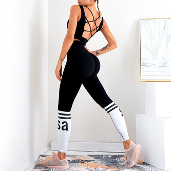 Sportovní set s proužky, černá M