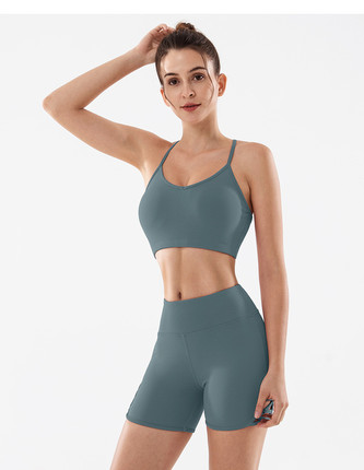 Dámské sportovní kraťasy s vysokým pasem vykrojené, zelená XL