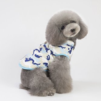 Kabát pro psa - Modrý maskáč S