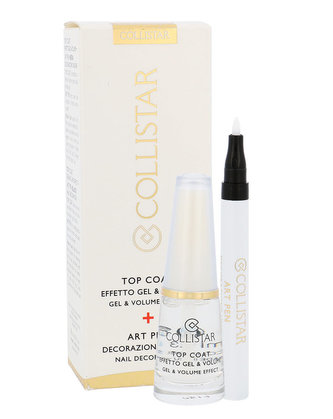 Collistar Top Coat lak na nehty Top Coat Gel & Volume Effect 10 ml + dekorační pero Art Pen 3 ml