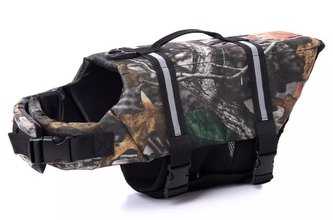 Plovací reflexní vesta pro psa Camuflage L
