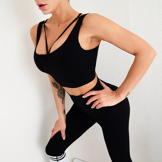 Sportovní set s proužky, černá XL