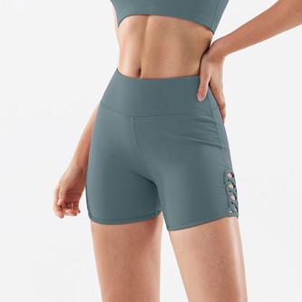 Dámské sportovní kraťasy s vysokým pasem vykrojené, zelená M