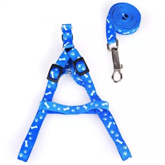 Postroj s vodítkem pro psa a kočku 150/2cm Modrá