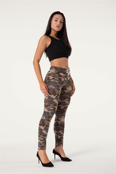Push-Up legíny Melody, Camo Brown, NP L