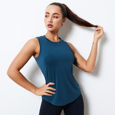 Sportovní volné hladké tílko, modrá XL