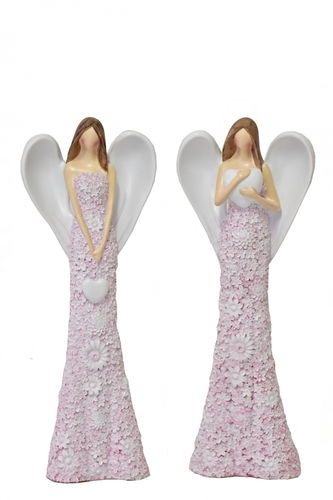 Anděl Flo starorůžový, 31,5 cm