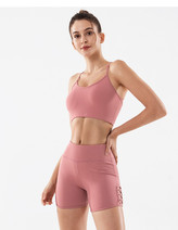 Dámské sportovní kraťasy s vysokým pasem vykrojené, růžová XL