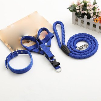 Vodítko + postroj + obojek Easy Modrá 2XL