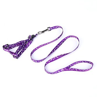 Postroj s vodítkem pro psa a kočku 150/2cm Fialová