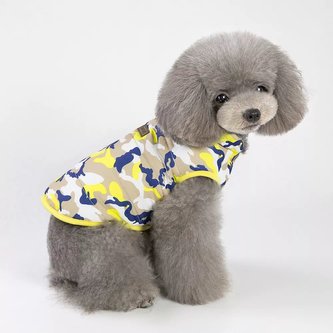 Kabát pro psa - Žlutý maskáč S