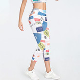 Sportovní tříčtvrteční legíny s potiskem Numbers S