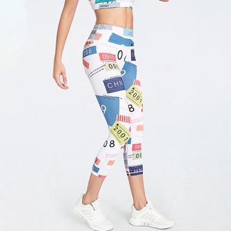 Sportovní tříčtvrteční legíny s potiskem Numbers S