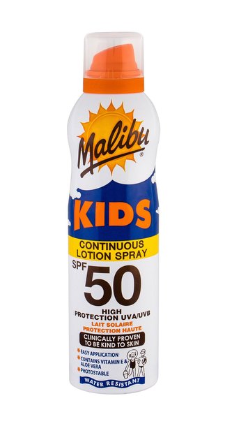 Malibu Kids Opalovací přípravek na tělo Continuous Lotion Spray 175 ml SPF50 pro děti