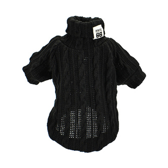 Svetr/rolák s rukávem pro psa Spring - Černá M