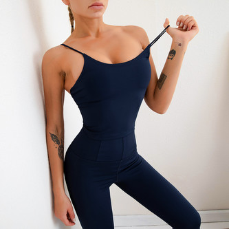 Push-Up sportovní set s vysokým pasem, tmavě modrá XL