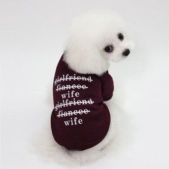 Bavlněná mikina pro psa s nápisem - Vínová XL