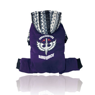 Sport kombinéza pro psa s kapucí - Fialová S