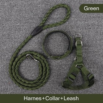 Vodítko + postroj + obojek Easy Zelená 2XL