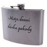 Kovová placatka "Moje denní dávka pohody", 1000ml, 0/24