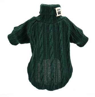 Svetr/rolák s rukávem pro psa Spring - Zelená S