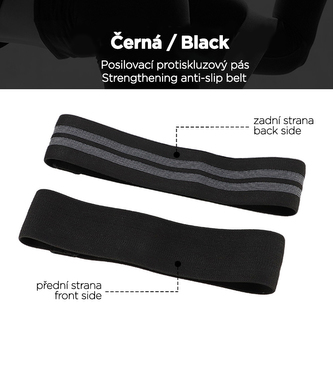 Posilovací protiskluzový pás S - začátečník Černá