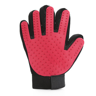 Vyčesávací rukavice na srst pro psy a kočky Červená