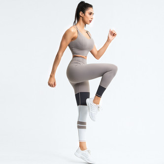 Sportovní set s tílkem tříbarevný, šedá XL