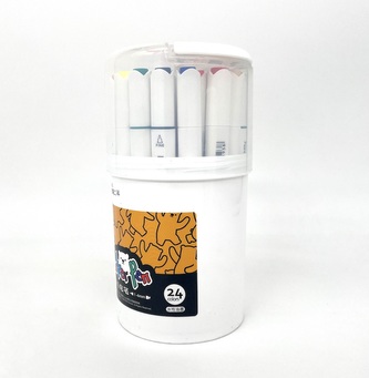 Sada barevných dvouhlavých popisovačů, 24ks, QFMK02-24