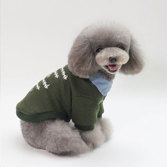 Bavlněná mikina pro psa s nápisem - Zelená 2XL