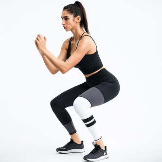 Sportovní set s tílkem tříbarevný, černá L