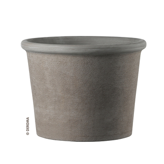 DEROMA Květináč Cilindro Bordato Primitivo Grafite 33 cm