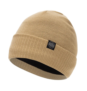 Zimní pletená čepice Pitbull West Coast Small Logo písková