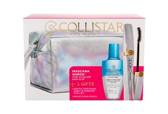 Collistar Shock řasenka 8 ml + dvoufázový odličovací přípravek Gentle Two Phase 50 ml + kosmetická taštička Collistar Shock řasenka 8 ml + dvoufázový odličovací přípravek Gentle Two Phase 50 ml + kosmetická taštička